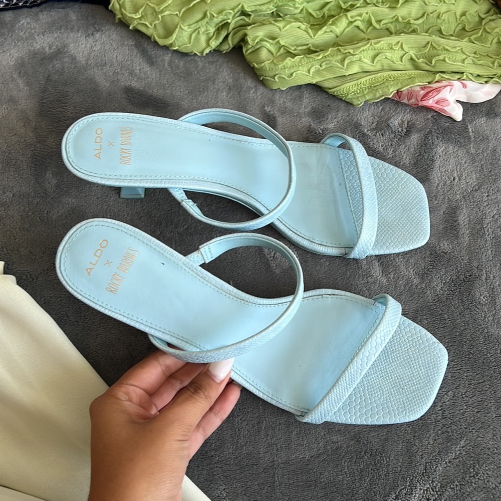 Baby blue sandals
